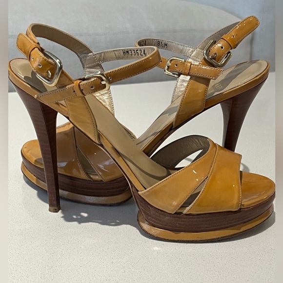 Stuart Wietzman Tan Leather Platform High Heel Size 8.5 - Picture 11 of 11